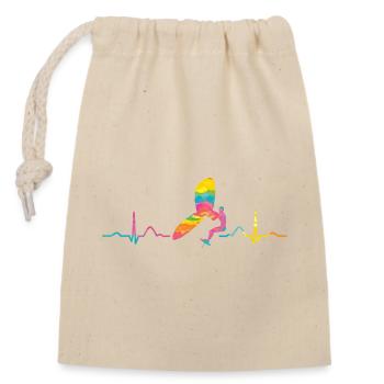 Flügel Surfer Wingsurfing Retro Folie Flügel - Verschließbarer Geschenkbeutel aus Baumwolle (14x20cm) - Natur - Vorne