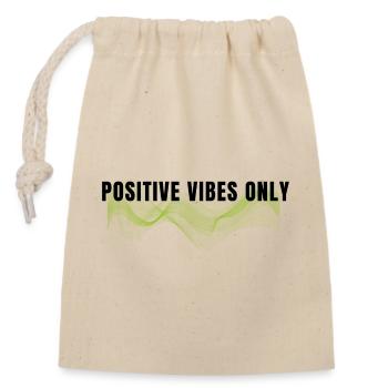 Positive vibes only - Closable cotton gift bag (14x20cm) - nature - Front