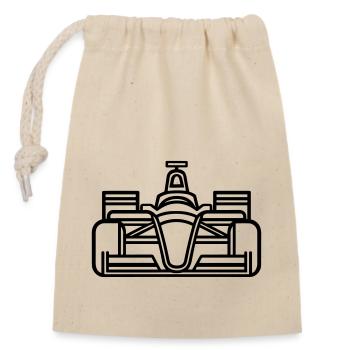 Race Car - Closable cotton gift bag (14x20cm) - nature - Front