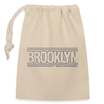 Kreative Skyline von Brooklyn City - Verschließbarer Geschenkbeutel aus Baumwolle (14x20cm) - Natur - Vorne