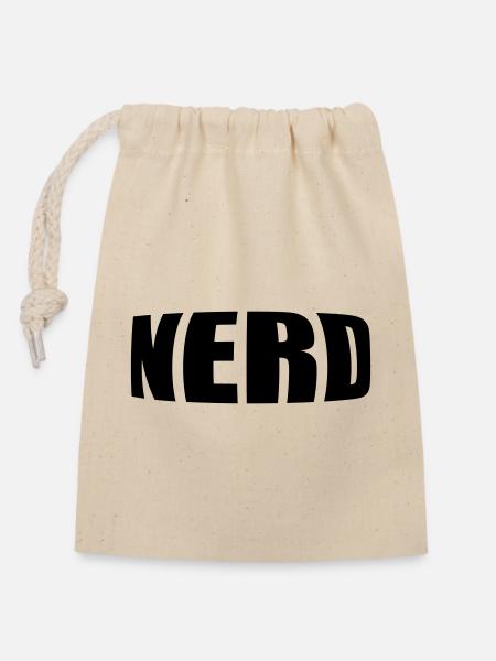 NERD - Verschließbarer Geschenkbeutel aus Baumwolle (14x20cm) - Natur