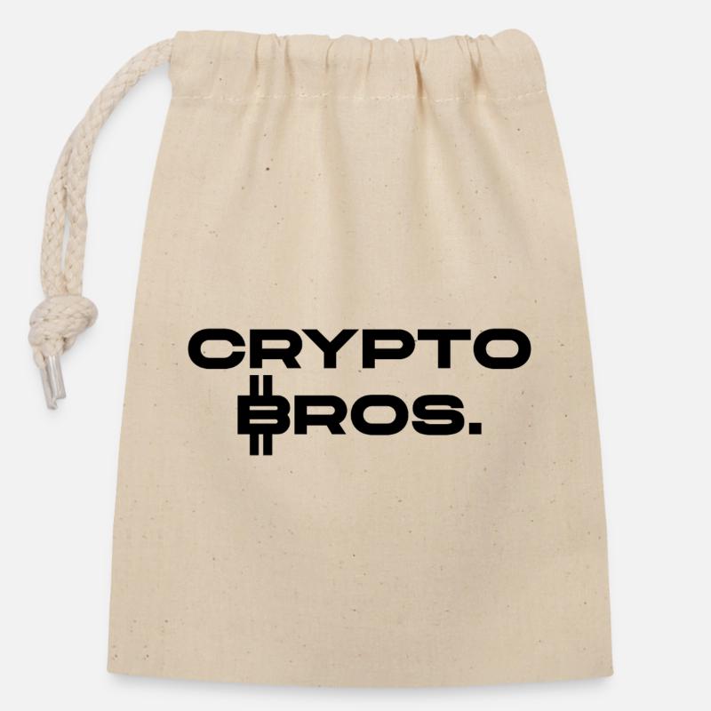 Crypto Bros. - Verschließbarer Geschenkbeutel aus Baumwolle (14x20cm) - Natur