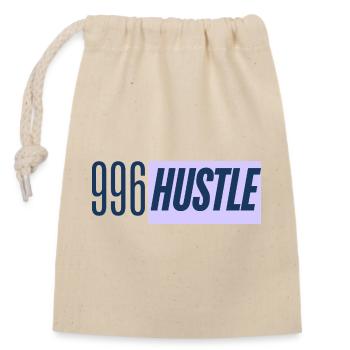 996 Hustle - Den ganzen Tag arbeiten - Verschließbarer Geschenkbeutel aus Baumwolle (14x20cm) - Natur - Vorne