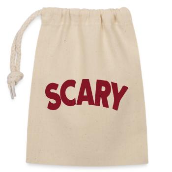 Lettrage Scary Rouge Bold - Sac cadeau en coton avec cordon (14 x 20 cm) - nature - Devant