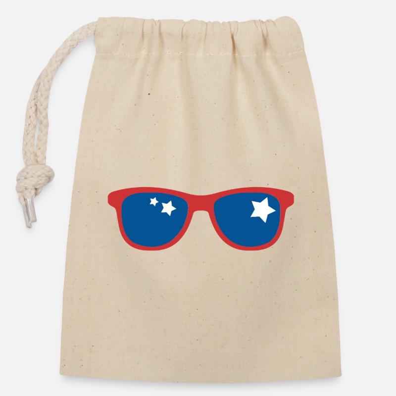Pop Art Sun Glasses - Closable cotton gift bag (14x20cm) - nature