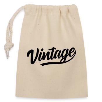 Vintage Rétro Ancien Style Classique Tendance - Sac cadeau en coton avec cordon (14 x 20 cm) - nature - Devant