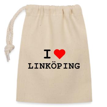 I love Linköping - Ich liebe Linköping - Closable cotton gift bag (14x20cm) - nature - Front