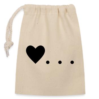 Love is... Heart - Closable cotton gift bag (14x20cm) - nature - Front
