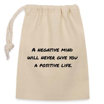 Motivational saying - Closable cotton gift bag (14x20cm) - nature - Front