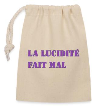 LUCIDITY HURTS - Closable cotton gift bag (14x20cm) - nature - Front
