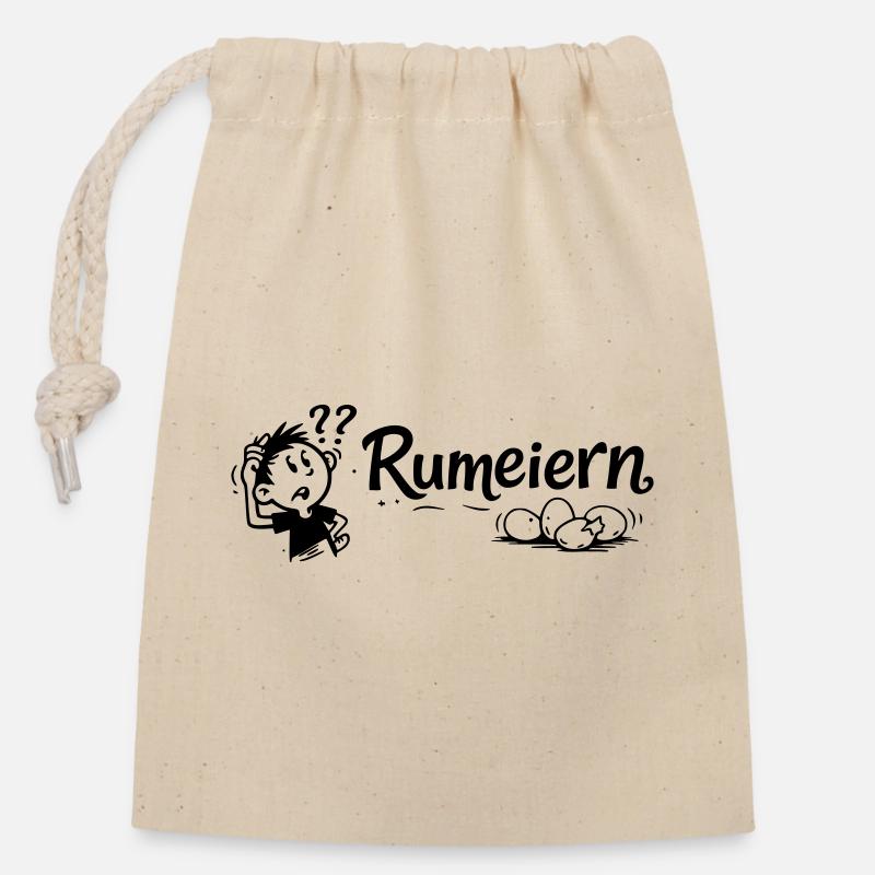 Grondement - Sac cadeau en coton avec cordon (14 x 20 cm) - nature