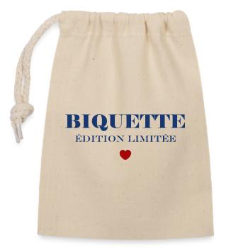 Biquette Limited Edition - Closable cotton gift bag (14x20cm) - nature - Front