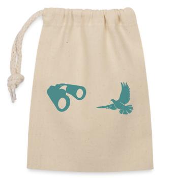 Minimalist Bird Watching Silhouette - Closable cotton gift bag (14x20cm) - nature - Front