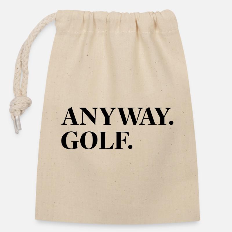 Anyway Golf - Closable cotton gift bag (14x20cm) - nature