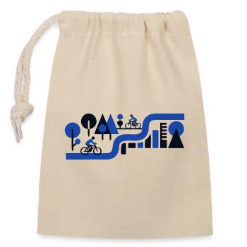Bicycle Tour Route Navigation - Closable cotton gift bag (14x20cm) - nature - Front