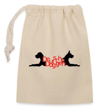 Deutsche Doggen - T / P - Verschließbarer Geschenkbeutel aus Baumwolle (14x20cm) - Natur - Vorne