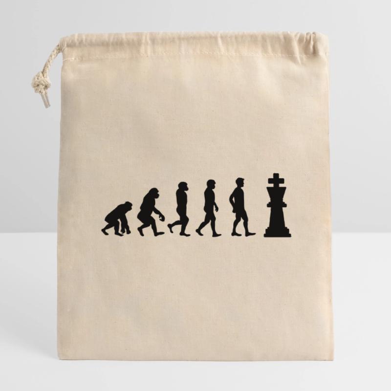 Chess evolution Closable cotton gift bag (14x20cm)