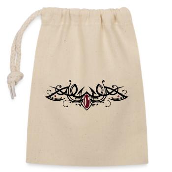 Tribal Tattoo Ornament avec gemme - Sac cadeau en coton avec cordon (14 x 20 cm) - nature - Devant