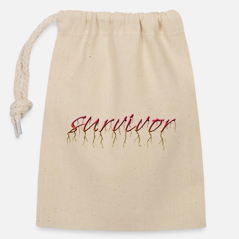 survivor - Verschließbarer Geschenkbeutel aus Baumwolle (14x20cm) - Natur