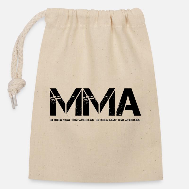 MMA - Sac cadeau en coton avec cordon (14 x 20 cm) - nature
