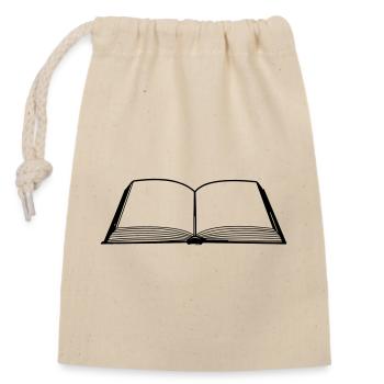 Livre vide - Sac cadeau en coton avec cordon (14 x 20 cm) - nature - Devant