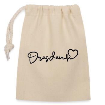 Battement de cœur de Dresde Dresde - Sac cadeau en coton avec cordon (14 x 20 cm) - nature - Devant
