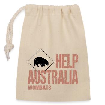 HELP AUSTRALIA WOMBATS - Closable cotton gift bag (14x20cm) - nature - Front