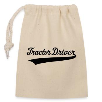 Tractor Driver – Lettering (Farmer / Black) - Closable cotton gift bag (14x20cm) - nature - Front