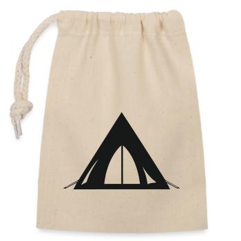 tente de camping - Sac cadeau en coton avec cordon (14 x 20 cm) - nature - Devant
