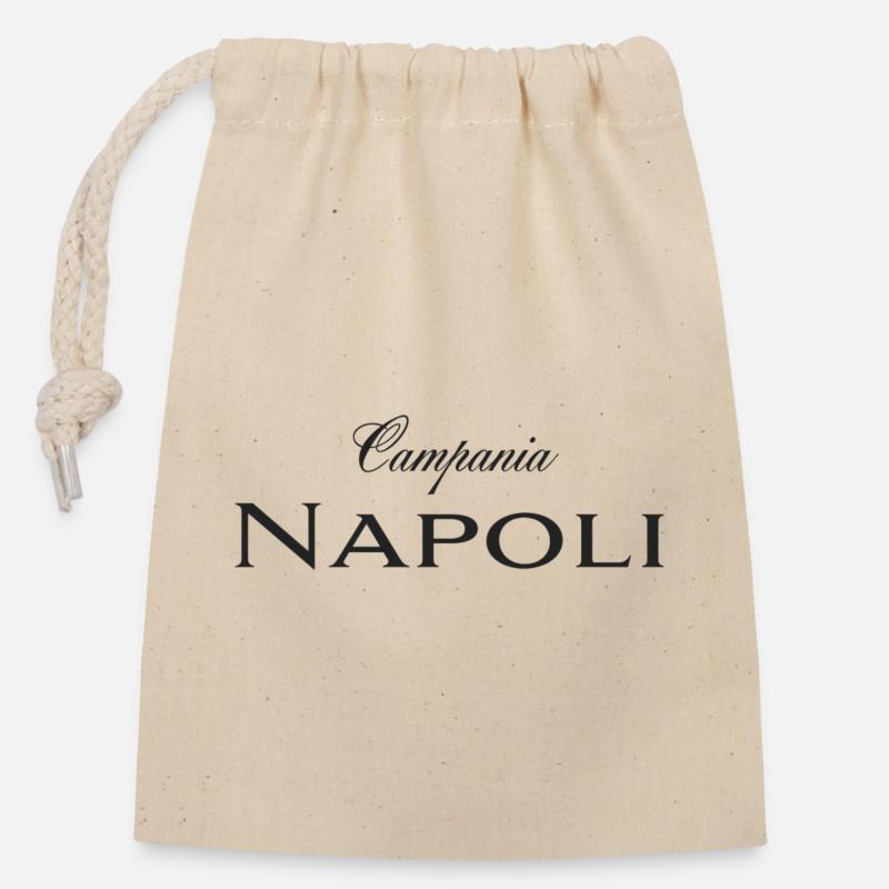 Napoli - Sac cadeau en coton avec cordon (14 x 20 cm) - nature
