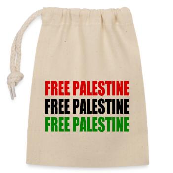 Free palestine - Sac cadeau en coton avec cordon (14 x 20 cm) - nature - Devant