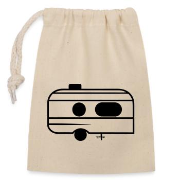 Small caravan - Closable cotton gift bag (14x20cm) - nature - Front
