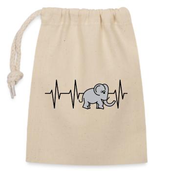 puls elefant rüssel herzschlag comic Symbol süß - Verschließbarer Geschenkbeutel aus Baumwolle (14x20cm) - Natur - Vorne