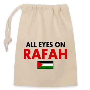 all eyes on rafah - Sac cadeau en coton avec cordon (14 x 20 cm) - nature - Devant