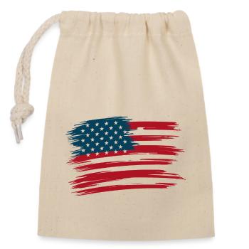 Amérique États-Unis Drapeau américain - Sac cadeau en coton avec cordon (14 x 20 cm) - nature - Devant