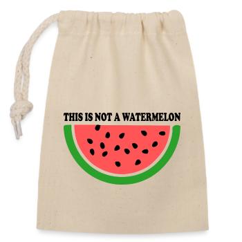 THIS IS NOT A WATERMELON - Verschließbarer Geschenkbeutel aus Baumwolle (14x20cm) - Natur - Vorne
