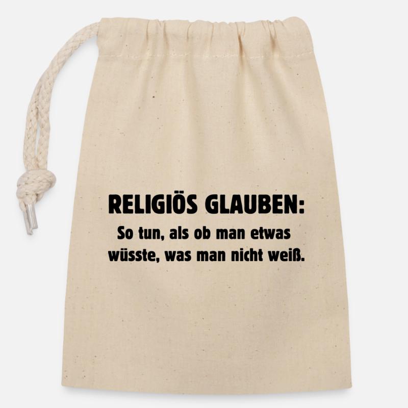 Religious Belief - Closable cotton gift bag (14x20cm) - nature