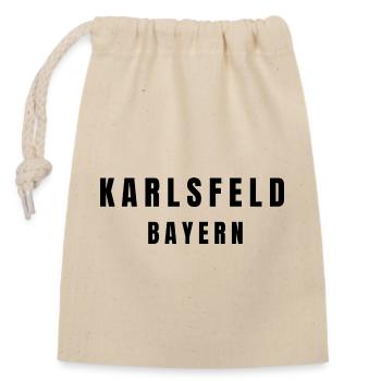 Karlsfeld⁠ Bayern - Verschließbarer Geschenkbeutel aus Baumwolle (14x20cm) - Natur - Vorne