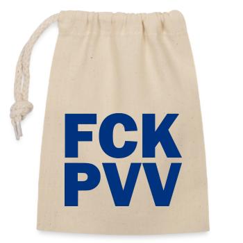 Fck pvv - Closable cotton gift bag (14x20cm) - nature - Front
