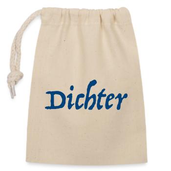 Dichter Gedicht Schriftsteller - Verschließbarer Geschenkbeutel aus Baumwolle (14x20cm) - Natur - Vorne