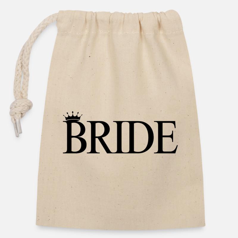 Team Bride! Personalisierbar - Verschließbarer Geschenkbeutel aus Baumwolle (14x20cm) - Natur