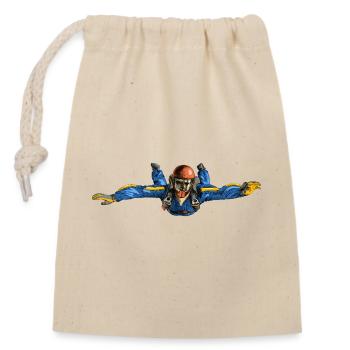Skydiver - Closable cotton gift bag (14x20cm) - nature - Front