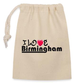 Love Birmingham Heart Design graphique - Sac cadeau en coton avec cordon (14 x 20 cm) - nature - Devant