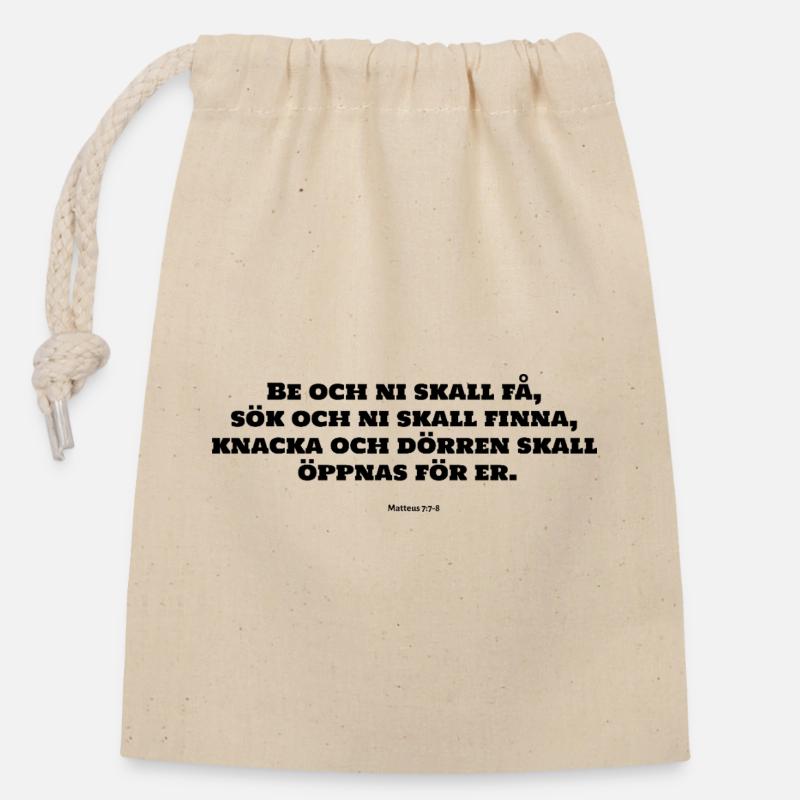 pray - Closable cotton gift bag (14x20cm) - nature