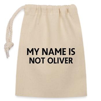 Mein Name ist nicht Oliver - Verschließbarer Geschenkbeutel aus Baumwolle (14x20cm) - Natur - Vorne