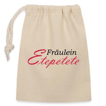 Miss Etepetete lettering - Closable cotton gift bag (14x20cm) - nature - Front