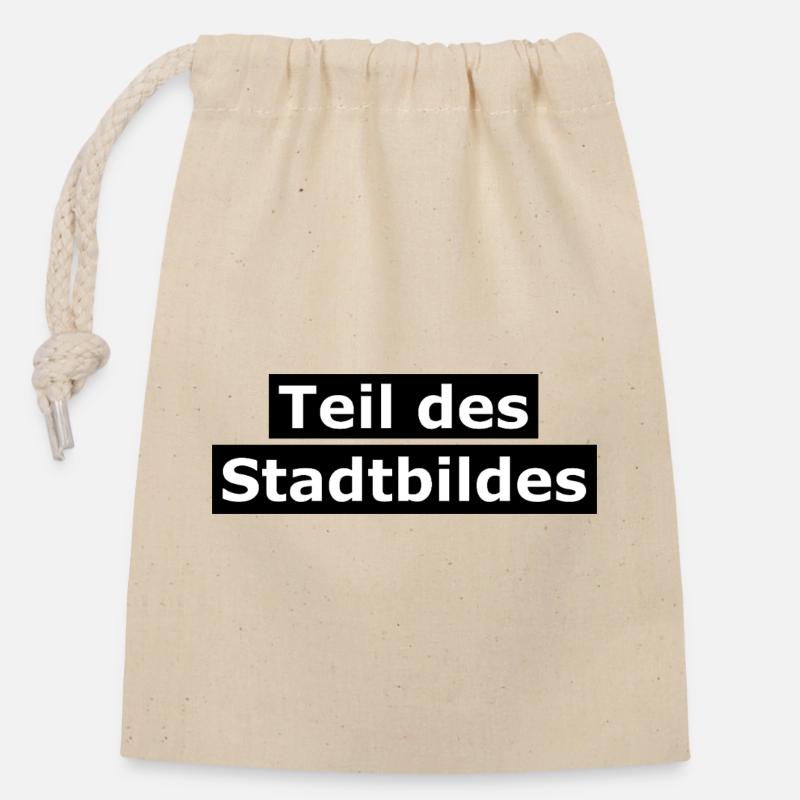 Teil des Stadtbildes - Verschließbarer Geschenkbeutel aus Baumwolle (14x20cm) - Natur