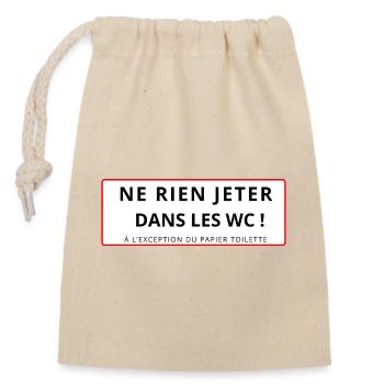 toilet - Closable cotton gift bag (14x20cm) - nature - Front