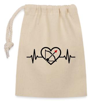 Tir à l’arc Coeur Flèche Arc Sports - Sac cadeau en coton avec cordon (14 x 20 cm) - nature - Devant