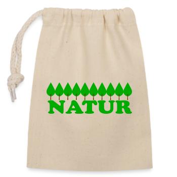 Nature - Sac cadeau en coton avec cordon (14 x 20 cm) - nature - Devant